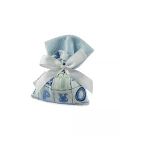 SACCHETTO NASCITA CON DECORO ANIMALETTI CON CONFETTI