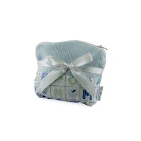 SACCHETTO NASCITA CON DECORO ANIMALETTI CON CERNIERA CON CONFETTI