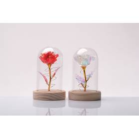 ROSA IN AMPOLLA DI VETRO CON CONFEZIONE