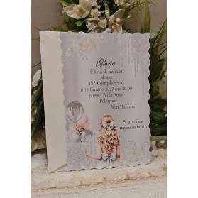 INVITO 18 ANNI CON BUSTA RAGAZZA