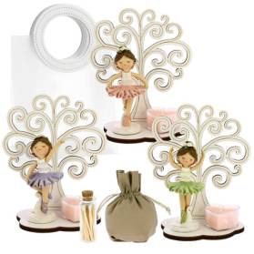 BOMBONIERA ALBERO CON BALLERINA COMPLETA DI CONFEZIONE