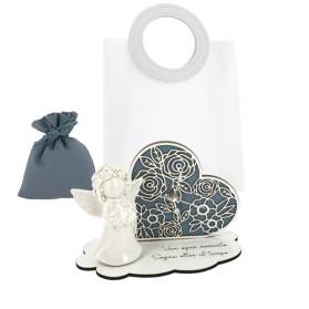 BOMBONIERA OROLOGIO CON ANGELO COMPLETA DI CONFEZIONE