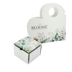 BOMBONIERA COFANETTO ORTENSIE IN VETRO CON CONFETTI