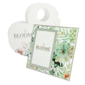 BOMBONIERA OROLOGIO E PORTAFOTO ORTENSIE IN VETRO CON CONFETTI