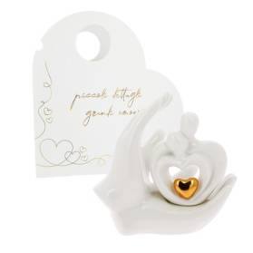 BOMBONIERA MANI CON COPPIA STILIZZATA CON CONFETTI