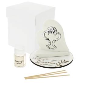 BOMBONIERA DIFFUSORE CALICE CON NOME E DATA CON CONFETTI