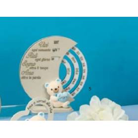 BOMBONIERA DATARIO CON ORSETTO COMPLETA DI CONFEZIONE