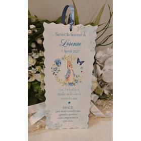 SEGNALIBRO BATTESIMO CONIGLIETTO