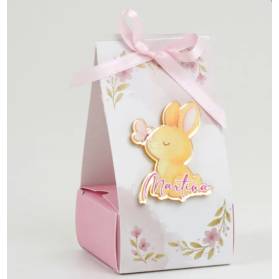 SCATOLINA NASCITA CON IL NOME CONIGLIETTO MAGNETE IN PLEXI