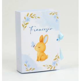SCATOLINA NASCITA CON IL NOME CONIGLIETTO A LIBRO