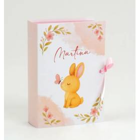 SCATOLINA NASCITA CON IL NOME CONIGLIETTO A LIBRO