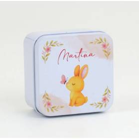 SCATOLINA NASCITA CON IL NOME IN ALLUMINIO