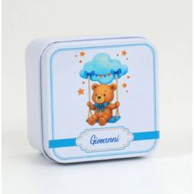 SCATOLINA NASCITA CON IL NOME IN ALLUMINIO