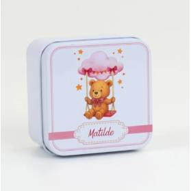 SCATOLINA NASCITA CON IL NOME IN ALLUMINIO