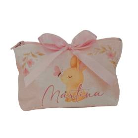 POCHETTE CON CERNIERA ORSETTO CON NOME E CONFETTI