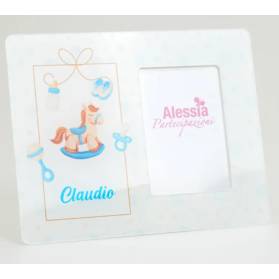PORTAFOTO BATTESIMO PERSONALIZZATO CAVALLINO