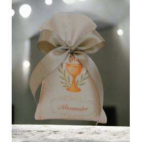 SACCHETTO PRIMA COMUNIONE CON IL NOME CON CONFETTI