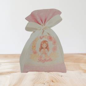 SACCHETTO PRIMA COMUNIONE CON IL NOME CON CONFETTI