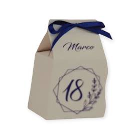 SCATOLINA 18 ANNI CON NOME E COMPLETA DI CONFETTI