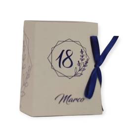 SCATOLINA 18 ANNI CON NOME E COMPLETA DI CONFETTI
