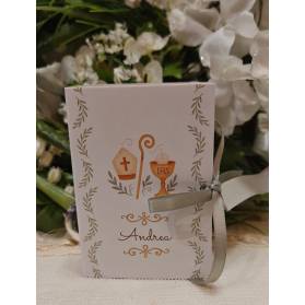 SCATOLINA A LIBRO PRIMA COMUNIONE E CRESIMA CON IL NOME