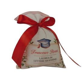 SACCHETTO LAUREA CON IL NOME E CONFETTI