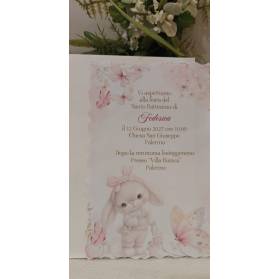 INVITO BATTESIMO BIMBA CONIGLIETTA