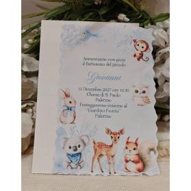 INVITO BATTESIMO BIMBO ANIMALI
