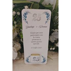 SEGNAPOSTO NOZZE D'ARGENTO CON CIOCCOLATINO