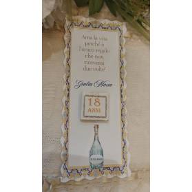 SEGNALIBRO 18 ANNI CON CIOCCOLATINO