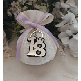 SACCHETTO BON BON CON PORTACHIAVI 18° COMPLEANNO