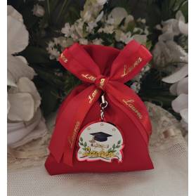 SACCHETTO LAUREA A CON PORTACHIAVI E CONFETTI