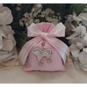 SACCHETTO NASCITA CON PORTACHIAVI CAVALLINO