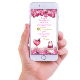 INVITO DIGITALE 60 ANNI DONNA FUXIA
