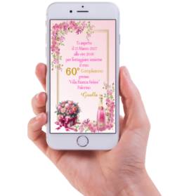 INVITO DIGITALE 60 ANNI DONNA FUXIA