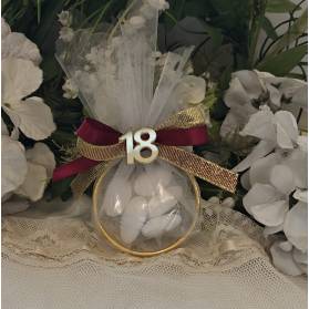 PORTACONFETTI ANELLO ARGENTO CON APPLICAZIONE 18° COMPLEANNO