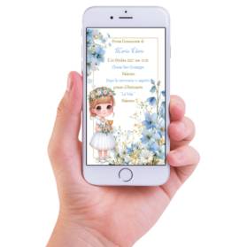 INVITO DIGITALE PRIMA COMUNIONE RAGAZZA PRONTO IN 6 ORE