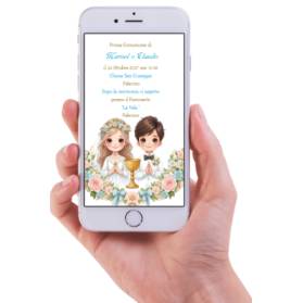 INVITO DIGITALE PRIMA COMUNIONE GEMELLI PRONTO IN 6 ORE