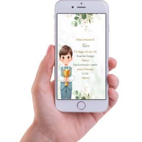 INVITO DIGITALE PRIMA COMUNIONE RAGAZZO PRONTO IN 6 ORE