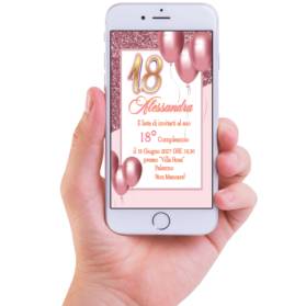 INVITO DIGITALE 18 ANNI RAGAZZA