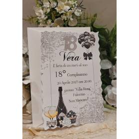 INVITO 18 ANNI CON BUSTA RAGAZZA