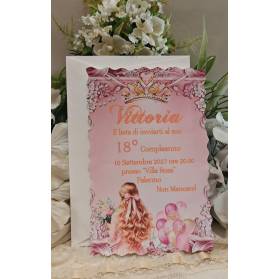 INVITO 18 ANNI CON BUSTA RAGAZZA