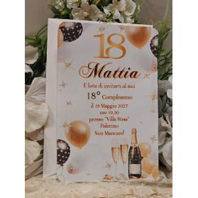 INVITO 18 ANNI CON BUSTA RAGAZZO