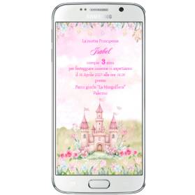 INVITO DIGITALE COMPLEANNO CASTELLO PRINCIPESSA