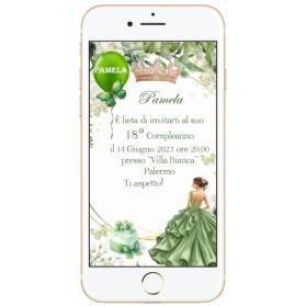 INVITO DIGITALE 18 ANNI RAGAZZA