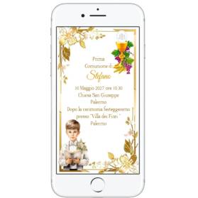 INVITO DIGITALE PRIMA COMUNIONE RAGAZZO PRONTO IN 6 ORE