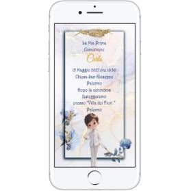 INVITO DIGITALE PRIMA COMUNIONE RAGAZZO PRONTO IN 6 ORE