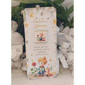 SEGNAPOSTO BATTESIMO CON CIOCCOLATINO PICCOLO PRINCIPE