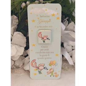 SEGNAPOSTO BATTESIMO CON CIOCCOLATINO PICCOLO PRINCIPE