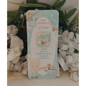 SEGNAPOSTO BATTESIMO CON CIOCCOLATINO PICCOLO PRINCIPE